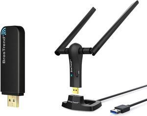 BrosTrend 1200Mbps Long Range USB WiFi Adapter for PC Desktop Laptop of Windows 11/10/8.1/8/7 and BrosTrend Linux USB WiFi Adapter 1200Mbps Supports Ubuntu, Mint, Kali, Debian, Kubuntu, Mate