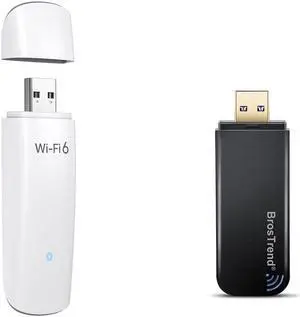 BrosTrend 1200Mbps USB WiFi Network Adapter for Desktop PC Laptop and AX1800 WiFi 6 Linux Compatible WiFi Adapter for PC and Raspberry Pi 2+