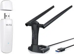 BrosTrend Linux USB WiFi Adapter 1200Mbps Long Range 2X5dBi Antennas, Linux WiFi Adapter USB 3.0 and AX1800 WiFi 6 Linux Compatible WiFi Adapter for PC and Raspberry Pi 2+