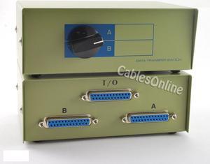 CablesOnline 2-Way A/B DB25 Parallel Printer Rotary Switch Box, Metal (SB-001)