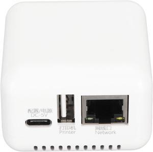 Print Server, USB 2.0 Print Server, Network Print Server, 5V LAN Print Share Server Print Server for for Android for Linux 3.4 100 to 240V (US Plug)