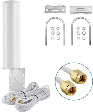 High Gain 10-12dBi Dual SMA Male 698-2700 MHz 3G/4G LTE Omni-Directional Outdoor Pole/Wall Mount Antenna for Mobile Cell Phone Cellular 4G LTE Router Modem Gateway