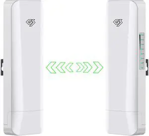 Point to Point/Multipoint, 5.8GHz Outdoor Wireless Bridge to provide Network communication for Shop, Barn, Garage Building, 3KM Long Distance Pre-configured Set. (3KM 2-PACK)