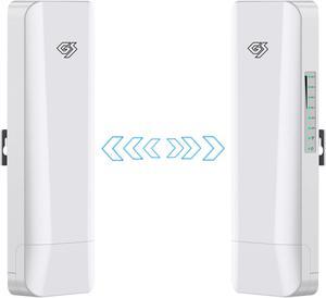 Point to Point/Multipoint, 5.8GHz Outdoor Wireless Bridge with Hotspot, 100/1000Mbps LAN Port. Bridge for Shop, Barn, Garage Building, 5KM Long Distance Pre-configured Set (5KM) (WB510C-2PK)