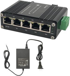 Hardened Industrial Gigabit Ethernet Switch 5-Port Mini Industrial Switch 10/100Mbps Half/Full Duplex and 1000Mbps Full Duplex