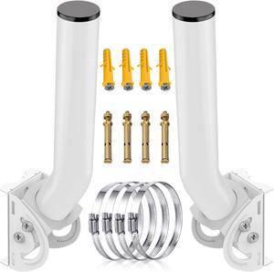 Wireless Bridge Bracket Mount - 12" Outdoor Antenna Pole & Wall Mounting Brackets Mast Kit for Network Bridges, CPE, TV Antennas, Access Point, AP, WiFi Extender 2 Pack