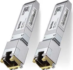 ipolex 10G SFP+ to RJ45 Transceiver, 10GBase-T Copper SFP+ Module, 10Gb Ethernet Adapter for Cisco SFP-10G-T, Ubiquiti UniFi UACC-CM-RJ45-MG, Netgear, TP-Link, Synology and More, 2 Pack