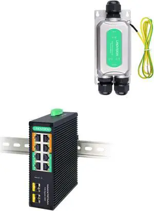 LINOVISION Industrial 8-Port Full Gigabit POE++ Switch and BT90W Outdoor PoE Extender