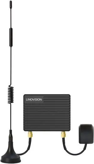 LINOVISION Mini Industrial 4G LTE Router with Low Power Consumption, GPS, RS232/RS485, DI/DO, USB Dongle Mode for Computer, Cellular Router for Vending Machine, Vehicles, Robots with Solar Battery