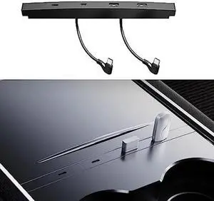 USB Hub for Tesla Model Y Model 3 2021-2023 Center Console, Silver USB Hub for Tesla Model Y Support USB& Type C Fast Charging.