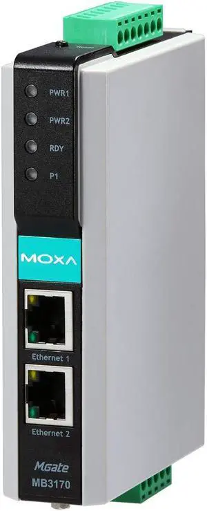 Moxa Americas,Inc. - MGATE MB3170-1 Port Modbus TCP to Serial Communication Gateway
