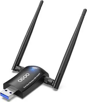 WiFi 6 Adapter for Desktop PC, AX1800 USB 3.0 WiFi Dongle Dual Band 5Ghz/2.4Ghz High Gain Dual 5dBi Antennas 802.11ax MU-MIMO Wireless Network Adapter for Computer Laptop Supports Windows 11/10/8/7