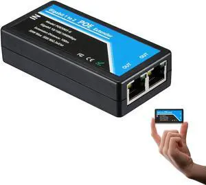 Revotech Gigabit 2 Port POE Extender, IEEE 802.3af/at PoE+ Standard, 10,100,1000Mbps, POE Repeater 100 Meters(328 ft), Extender 1 in 2 Out, Power Supply for PoE Camera/PoE Device (POE5003-G)