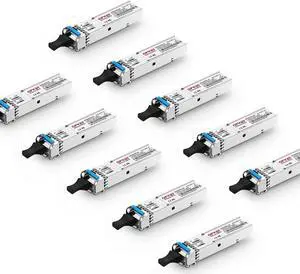 Tongyu 10PCS/Pack 1.25Gb/s SFP Single LC Module 1310nm/1550nm 20km Bi-Directional Network Transceiver for Cisco Ubiquiti UF-SM-1G Netgear Mikrotik Other Open Switches 1000Base-LX Ethernet OP5420D-35