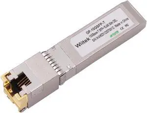 Wiitek 10G SFP+ to RJ45 Copper Modules, 1.25G/2.5G/5G/10GBase-T Ethernet Copper to SFP+ Transceiver Compatible for Dell Force 10 and Others GP-10GSFP-T(Cat 6a/7 or Better, 30-Meter)
