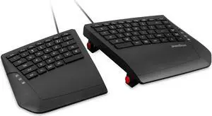 Perixx PERIBOARD-524B US, [Firmware Updated] Wired Ergonomic Split Keyboard - Up to 2 Ft Seperation - Adjustable Tilt Angle - Low Profile Membrane Keys - Black - US English