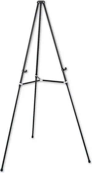 Quartet Easel, Aluminum, Lightweight, Telescoping, 66" Max. Height, Supports 25 lbs, Black (51E)