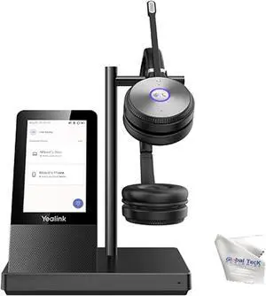 Global Teck Worldwide GTW Yealink WH66 Duo Stereo Teams Certified DECT Headset, Connects to Deskphone, PC/Mac, Softphones - Works with Teams, Zoom, RingCentral, 8x8, Vonage, with Microfiber Included