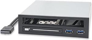 Syba 5.25" Bay Adapter for Slim Optical Drive, 2.5" Trayless Rack for Hard Drives HDD SSD, USB Hub - SY-MRA55005