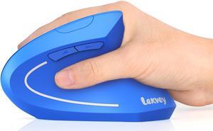Lekvey Ergonomic Mouse, Vertical Wireless Mouse Rechargeable 2.4G USB Optical Carpal Tunnel Mice : 3 DPI 800/1200/1600 Levels 6 Buttons, for Laptop, PC, Computer, Desktop, Notebook etc, Blue