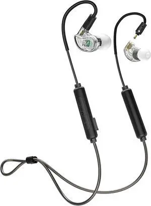 MEE audio M6 PRO Musicians' in-Ear Monitors Wired + Wireless Combo Pack: Includes Stereo Audio Cable and Bluetooth Audio Adapter (Clear) (CMB-M6PROBT-CL)