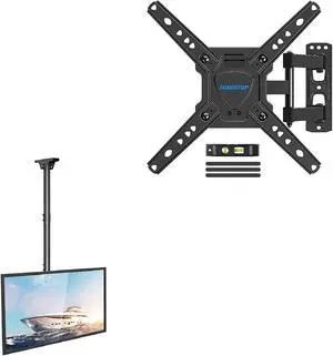 MOUNTUP MU0040 Full Motion Ceiling Wall Mount for 26-70 Inches TVs & MU0018 Full Motion TV Wall Mount for 26-50 Inches TVs Bundle
