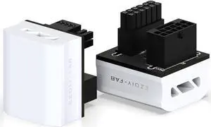 EZDIY-FAB 12VHPWR 12+4 Pin Angle Connector Power Adapter for RTX40' Series Graphics Card, Supports 600W Output, Comptatible to RTX4090,4080,4070ti -180 Degrees STD Type- White-1 Pack