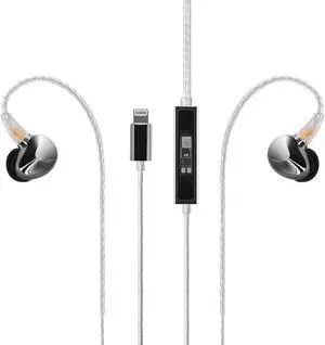 Questyle NHB12 Wired Earbud for iPhone with Headphone Amps [Apple MFi Certified] True Lossless in-Ear Earphones with Lightning Connector 192kHz Hi-Res Music IEM HiFi Stereo Audiophile Ear Buds