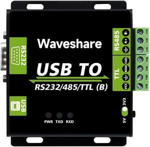 Waveshare CH343G USB to RS232/485/TTL Interface Industrial Isolated Converter Protection Circuits and Aluminium Alloy Enclosure for Industrial Control Equipments
