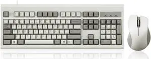 Wired Performance Full-Size USB Keyboard PERIBOARD-106 with Wireless Ergonomic Silent Click Mouse PERIMICE-621