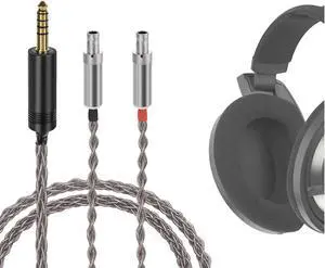Geekria Apollo Single Crystal Silver Upgrade Audio Cable Compatible with Sennheiser HD800 HD800S HD820, 4.4mm Replacement Headphones Cord for HiFi Headset (4.2ft / 130cm)