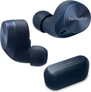 Technics HiFi True Wireless Multipoint Bluetooth Earbuds with Noise Cancelling, 3 Device Multipoint Connectivity, Wireless Charging, Impressive Call Quality, LDAC Compatible - EAH-AZ60M2-A (Blue)