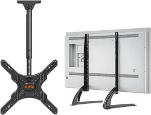 ELIVED Ceiling TV Mount for Most 26-65 in TVs Max VESA 400x400mm up to 99 lbs, Table Top TV Stand YD1024 for Most 32-70 in TVs Max VESA 800x600mm up to 88 lbs