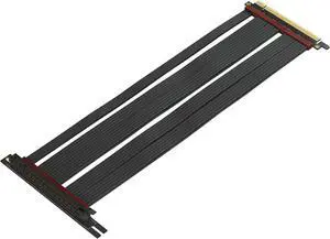 LINKUP - Extreme4+ PCIe 4.0 X16 Riser Cable [RTX4090 RX6950XT x570 Z690 Tested] Twinax Shielded High-Speed Vertical Mount Gaming PCI Express Gen4|Universal 90 Degree Socket (40cm / 15.7")