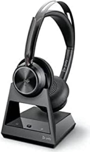 Poly - Voyager Focus 2 Office USB-A (Plantronics) - Bluetooth Stereo Headset with Boom Mic - USB-A PC/Mac/Desk Phone Compatible - Active Noise Canceling - Works with Teams (Certified), Zoom & More
