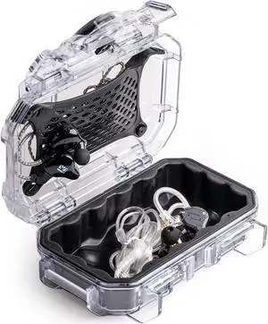 Evergreen | in Ear Monitor Protective Cases for IEM - Waterproof/USA Made - Suitable for KZ ZS10/ZS10 Pro/ZSN/ZST/AS10/AS16/Sure SE215-CL/SE201-K (52 Clear)