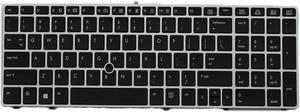 Acompatible Replacement Keyboard for HP EliteBook 8560p / ProBook 6560b 6565b 6570b 6575b Laptop with Pointer No Backlight (Silver Frame)