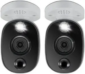 Swann 2 Pack SWPRO-4KWLB Add-On DVR Bullet Security Camera System with Sensor Spotlight, 4K Indoor or Outdoor Design, Dusk to Dawn Color Night Vision Plus True Detect Heat and Motion Detection
