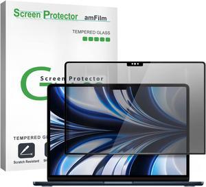 amFilm New MacBook Air 13.6 inch (2024, M3)(2022, M2) Privacy Glass Screen Protector Model A2681 [9H Hardness][ Anti-Scratch][ Anti-fingerprint]