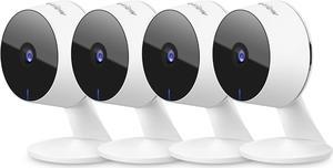 LaView Security Cameras 4pcs, Home Security Camera Indoor 1080P, Wi-Fi Cameras Wired for Pet, Motion Detection, Two-Way Audio, Night Vision, Phone App, Works with Alexa, iOS & Android & Web Access