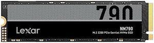 Lexar 2TB NM790 SSD PCIe Gen4 NVMe M.2 2280 Internal Solid State Drive, Up to 7400/6500 MB/s Read/Write, Compatible with PS5, for Gamers and Creators, Black (LNM790X002T-RNNNU)