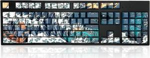 GUNMJO PBT Dye-Sublimation Ocean Wave Keycaps for Gaming Keyboard with Cherry Gateron MX Switches Mechanical Keyboard, OEM Profile 61/87 /Full 104 Keys US Layout Compatible Keys with 6.25U Space Bar