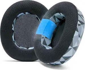 WC Freeze Nova Pro Wireless - Hybrid Fabric Cooling Gel Replacement Earpads for Steelseries Arctis Nova Pro Wireless by Wicked Cushions, Improved Durability, Thickness & Sound Isolation | Geo Grey
