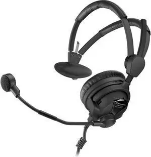 Sennheiser HMD 26-II-600-X3K1 Broadcast Headset, 600 Ohm Impedance, ActiveGard, Dynamic Microphone Black