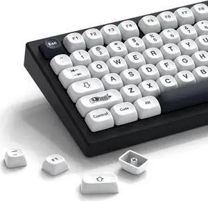 Womier PBT Keycaps - Keycaps 75 Percent, MOA Keycaps Japanese Style Dye-Sublimation, Custom Keyboard Keycaps Set for 61/64/68/84/87/100/104/108 Cherry MX Mechanical Keyboard, White