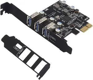 PCI-E to USB 3.0 4 Ports(1 X USB-C - 3 X USB-A) Expansion Card, PCI Express USB Add in Expansion Card, Internal USB3 Hub for Desktop PC Host Card Support Windows 10/8/7/XP and MAC OS 10.8.2 Above PCI-E to USB 3.0 4 Ports(1 X USB-C - 3 X USB-A) Expansion Card, PCI Express USB Add in Expansion Card, Internal USB3 Hub for Desktop PC Host Card Support Windows 10/8/7/XP and MAC OS 10.8.2 Above