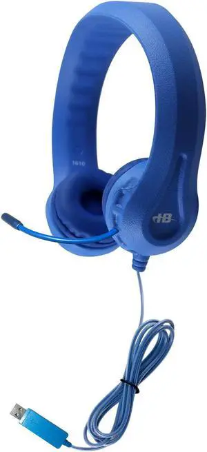 HamiltonBuhl Kid's Flex-Phones TRRS Headset with Gooseneck Microphone, Blue