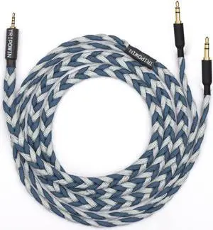 Linsoul Tripowin GranVia Upgraded OFC High Purity Headphone Audio Replacement Cable (2.5mm Plug, Dual 3.5mm, 1.5m Length, Grey)