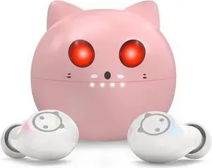 AMAFACE Kids Earbuds, 85dB Volume Limit, Wireless Earbuds for Kid, 36H Playtime, Girls Boys Bluetooth Headphones with Mic, Fast Charging, Small Ear Buds for Kids for iPad/Tablet/Travel/School, Frog.