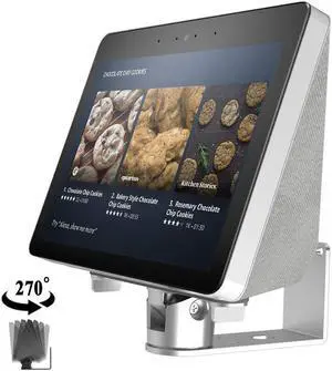 ATOPHK Wall Mount Stand for Echo Show 10 (2nd Gen) - 270 Rotation, Horizontal Angle Change, Silver